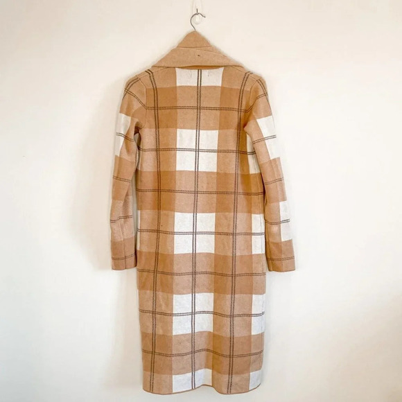 Rachel Zoe Plaid Knit  Open Front Long Cardigan w/ Scarf Sz S - Picture 4 of 6